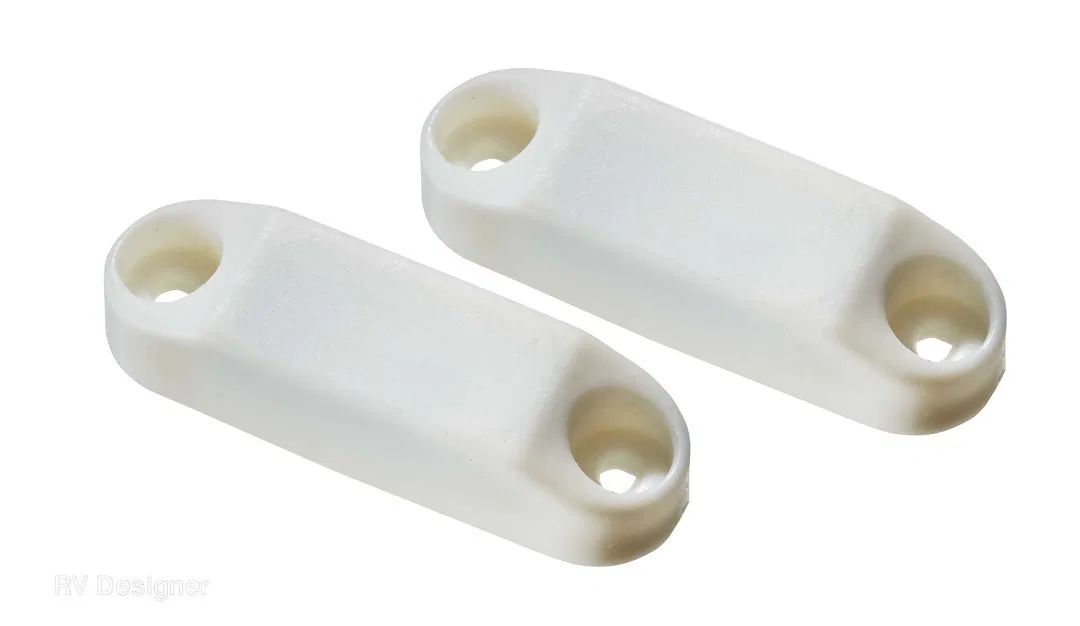 L608 – RV DESIGNER Door Catch, Use With Compartment Access Doors Magnetic Catch Type White Set Of 2